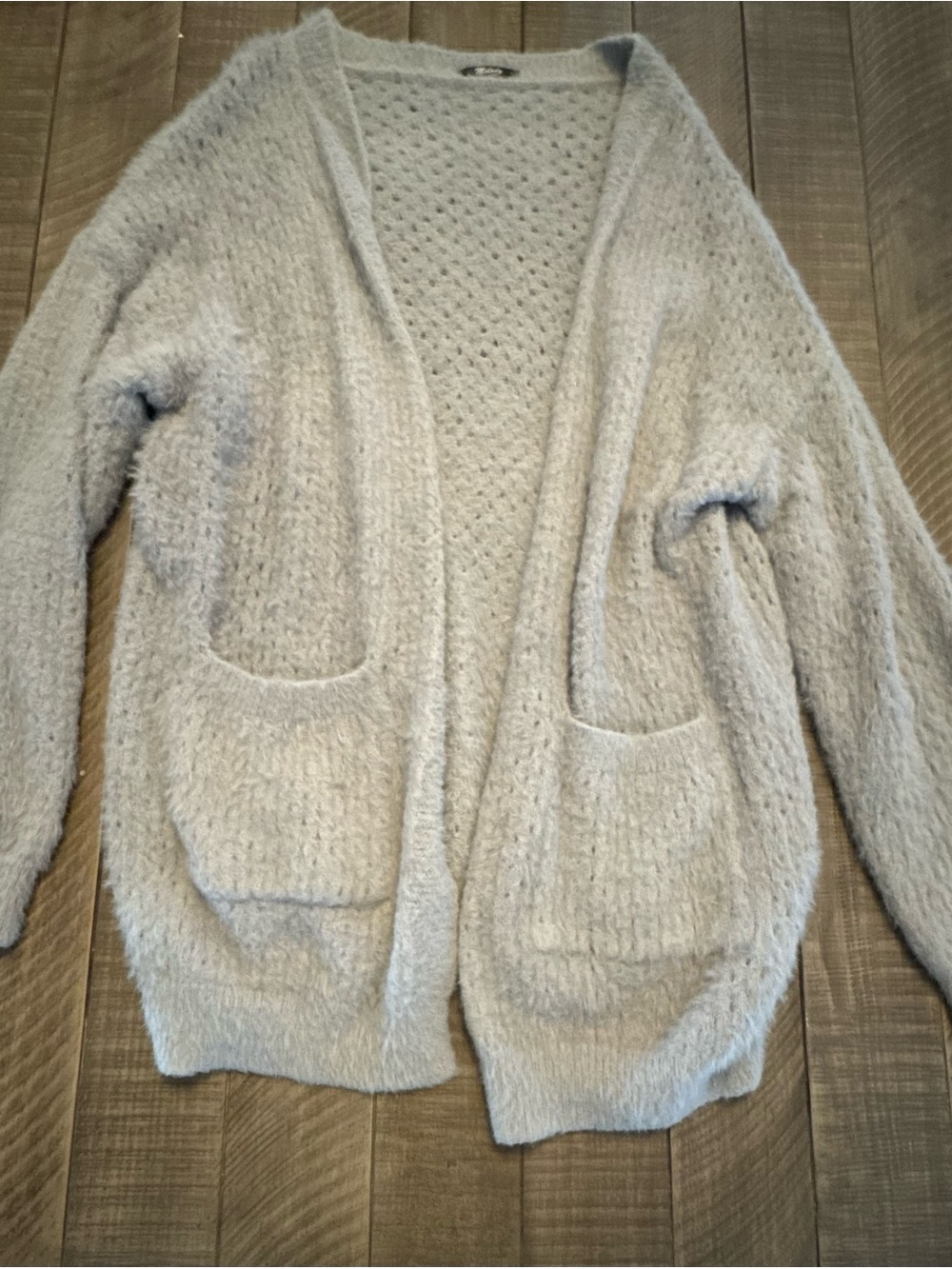 Open-Front Soft Knit Women's Cardigan in Light Gray